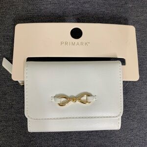 Primark White Wallet With Gold Accent On Front-brand New!!
